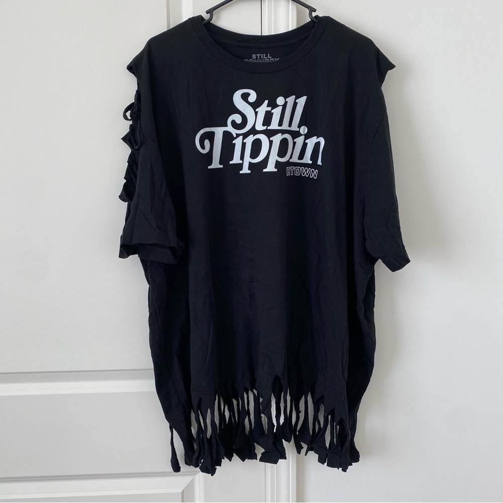 Black 4XL WoMen Shirt Cut Out Shirt for Women Style Still Foundry HTX HTOWN